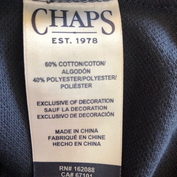 CHAPS Womens Sleeveless Polo Shirt Size XXL Navy & White New - Picture 7 of 8